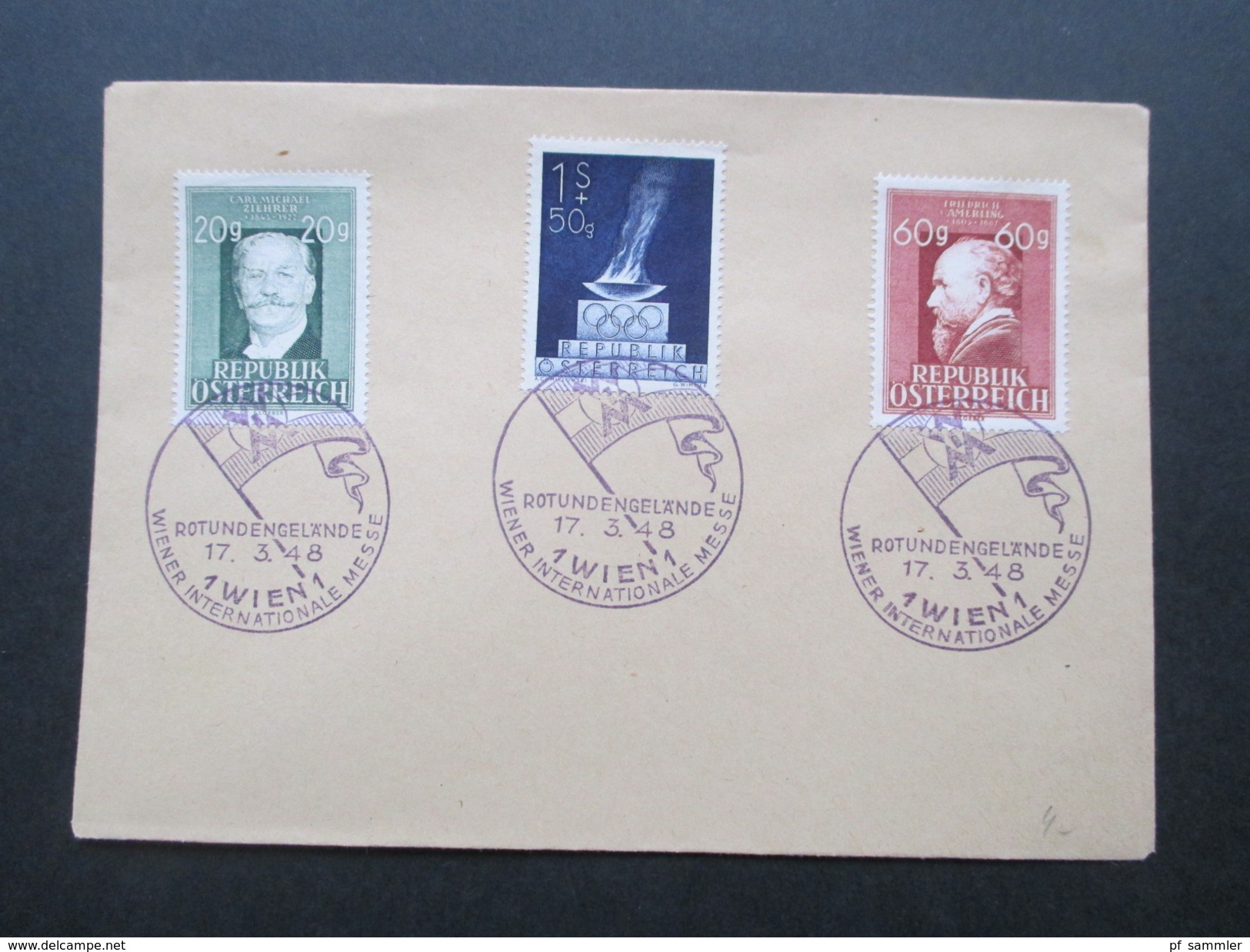 Österreich 17.3.1948 Sonderstempel Rotundengelände Wiener Internationale Messe. 2 Belege Mit Den Nr. 854, 855 Und 857 - Storia Postale