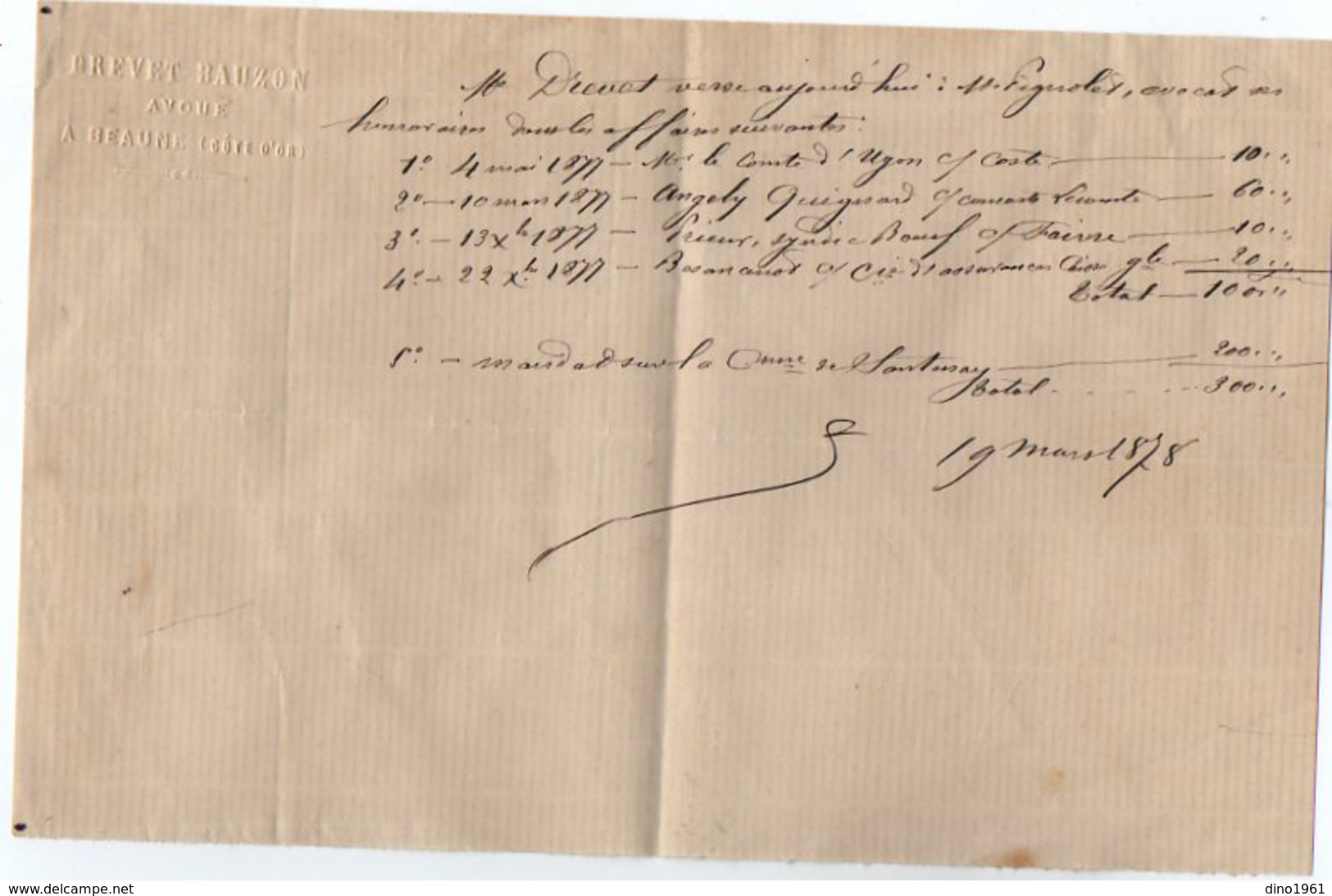 VP6002 - Lettre De Me DREVET - BAUZIN Avoué à BEAUNE - Billets De Loterie