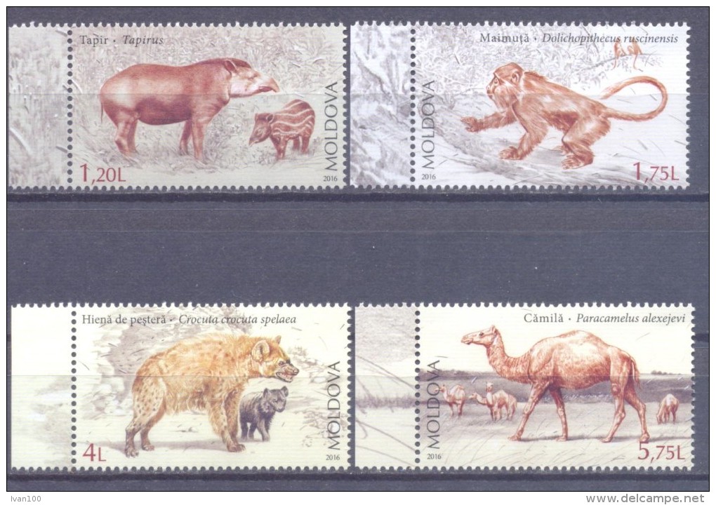 2016. Moldova, Dissapear Animals,  4v,  Mint/** - Moldavie