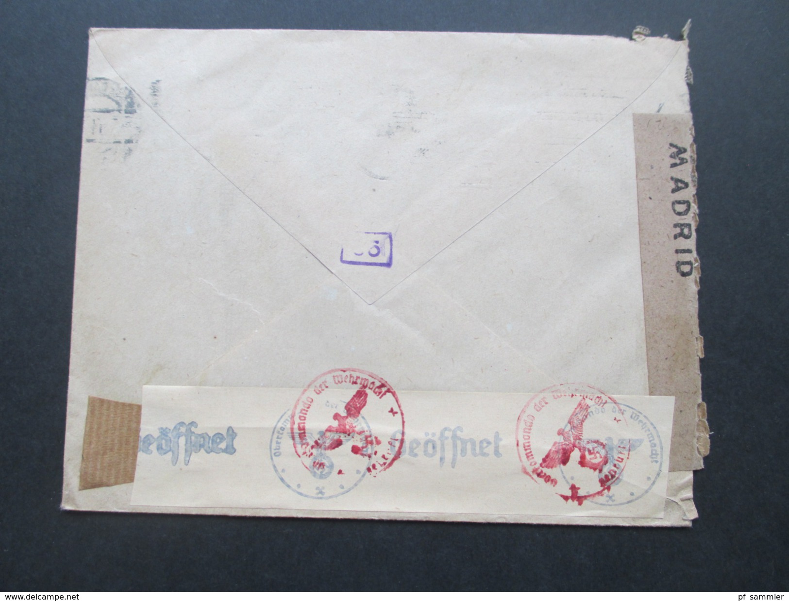 Spanien - Schweiz 1943 Zensur Der Wehrmacht. Zensurbeleg. Geöffnet / Geprüft. Franco. Censura Gubernativa Madrid.Airmail - Lettres & Documents