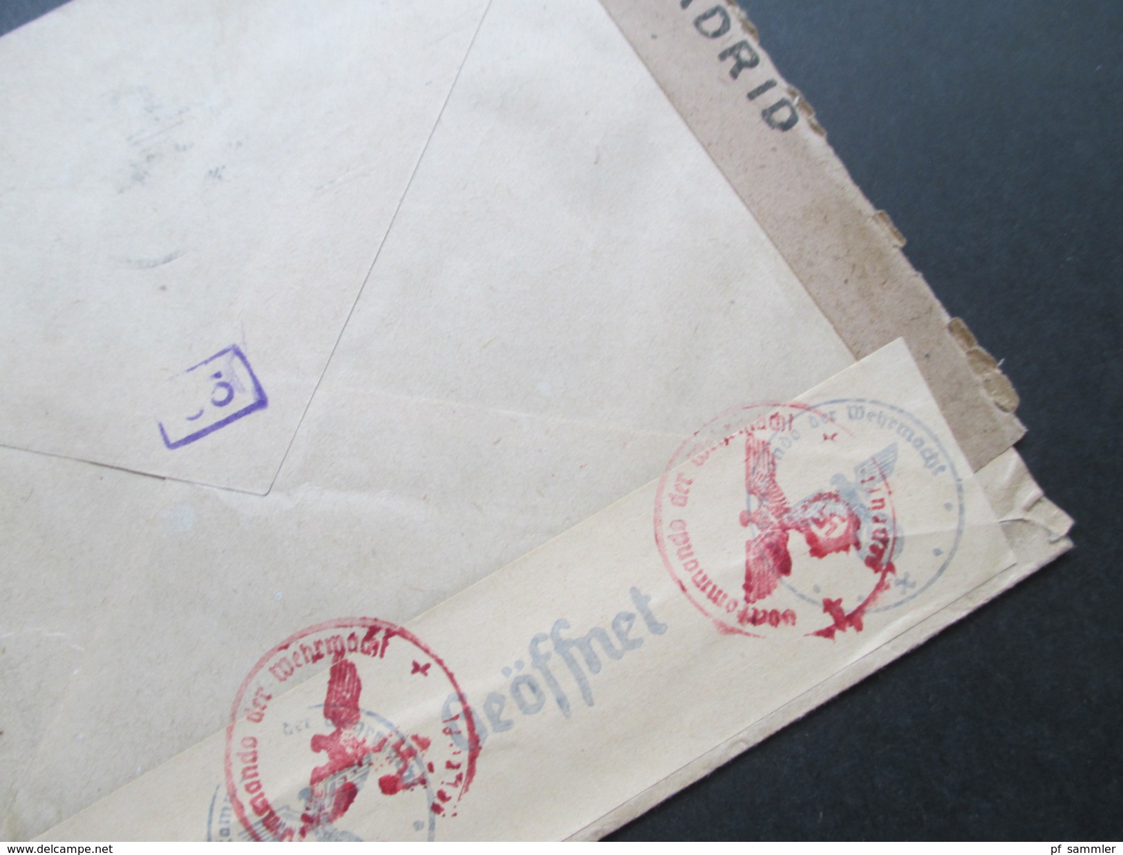 Spanien - Schweiz 1943 Zensur Der Wehrmacht. Zensurbeleg. Geöffnet / Geprüft. Franco. Censura Gubernativa Madrid.Airmail - Storia Postale