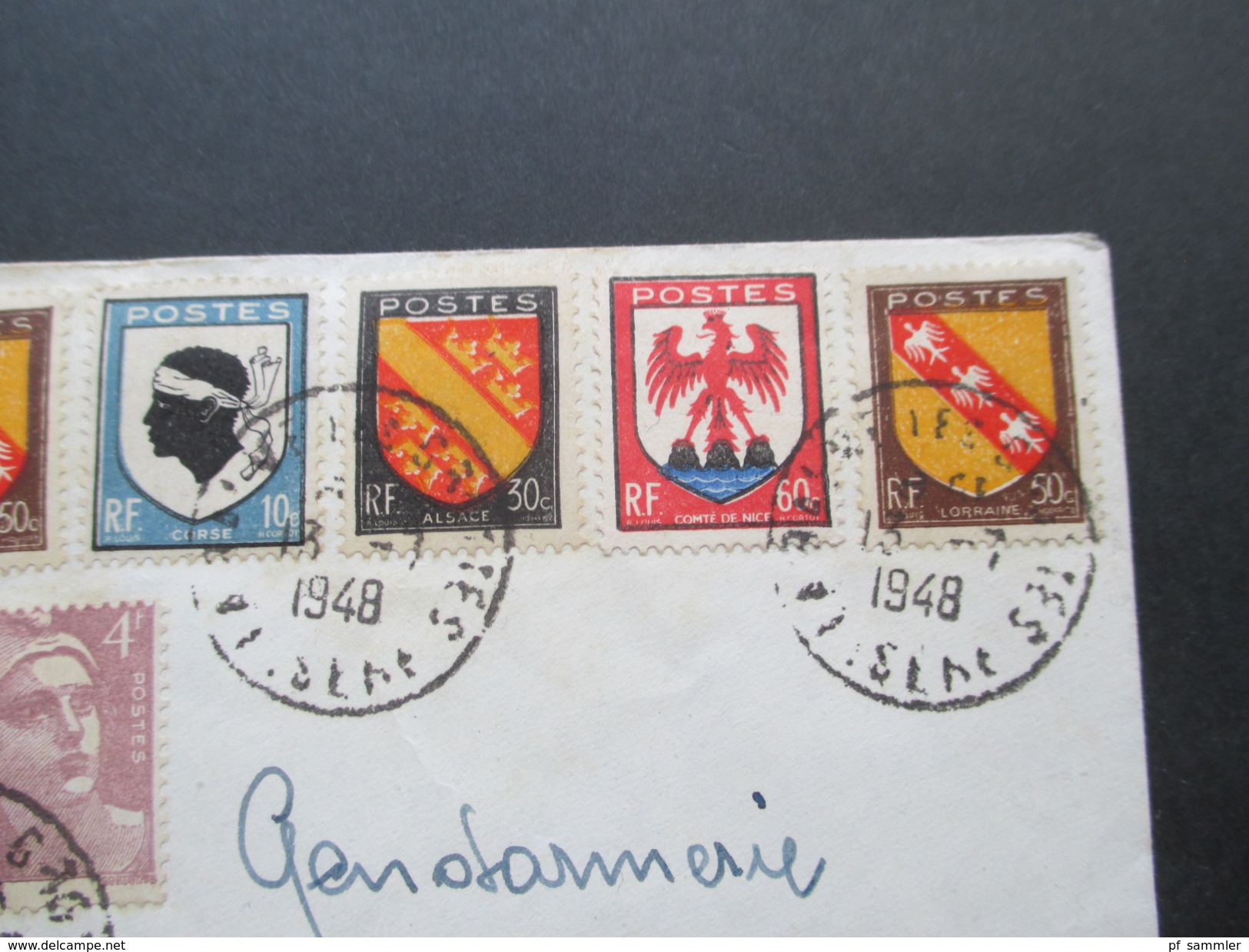 Frankreich 1948 Buntfrankatur Mit 11 Marken!! Nach Bern! Interessanter Beleg - Covers & Documents