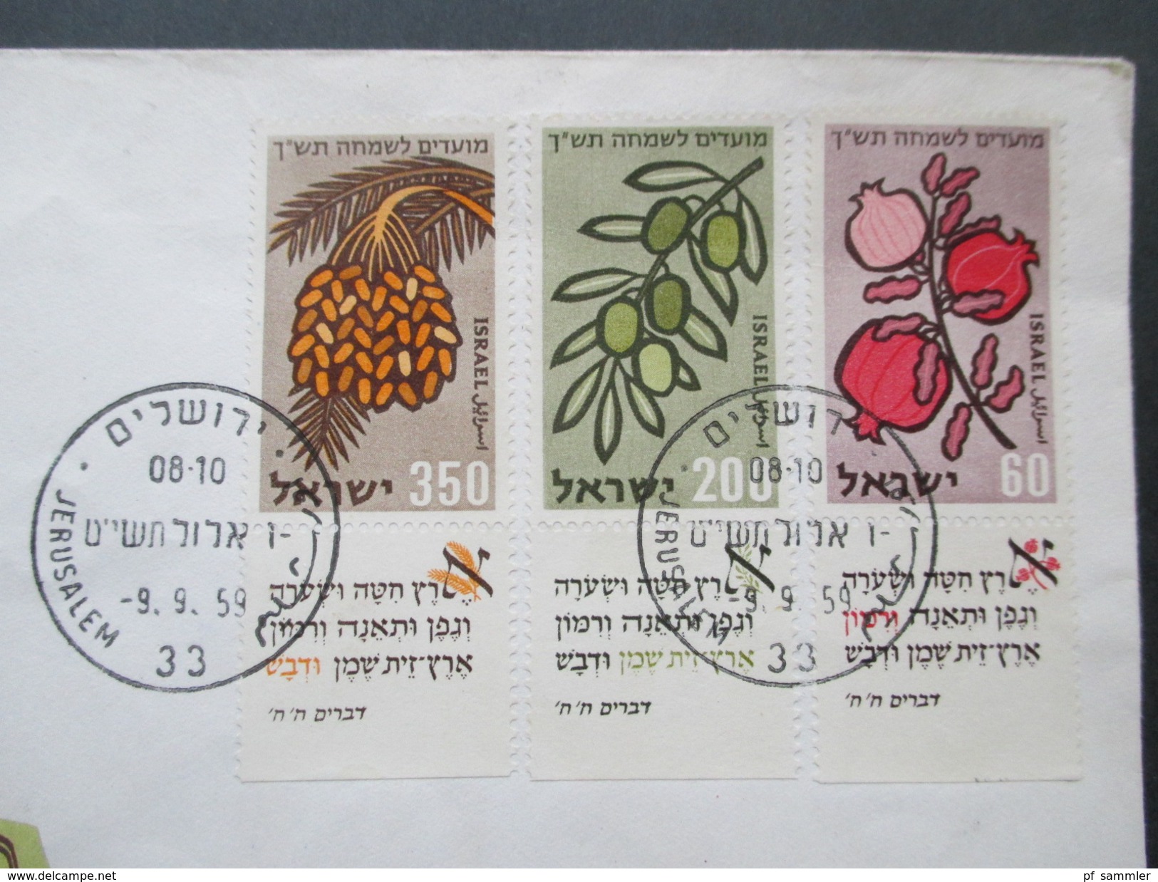 Israel / Holy Land 1940/50er Belegeposten 31 Stück! Judaika / Randstücke / Tab / FDC / Luftpost / Bogennummern usw.