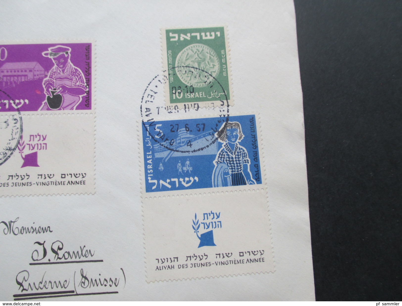 Israel / Holy Land 1940/50er Belegeposten 31 Stück! Judaika / Randstücke / Tab / FDC / Luftpost / Bogennummern usw.