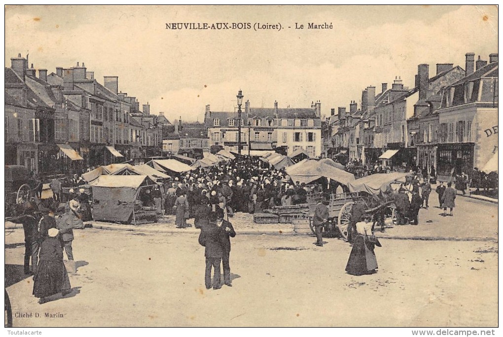 CPA 45 NEUVILLE AUX BOIS LE MARCHE 1911 - Autres & Non Classés