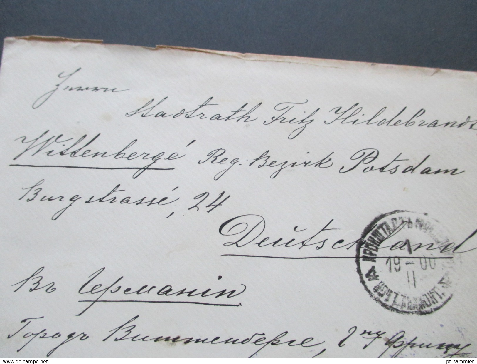 Russland 1900 Beleg Nach Wittenberg Bezirk Potsdam. Interessanter Beleg?! - Lettres & Documents