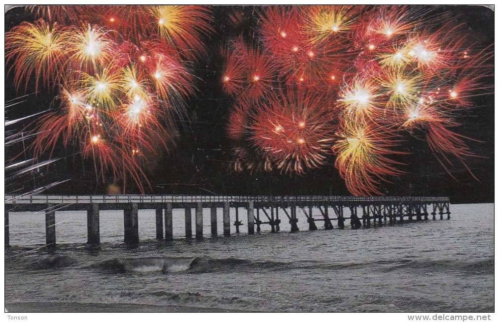 Namibia, NMB-203, Happy New Year - 1, Fireworks At Pier In Sea, 2 Scans. - Namibia