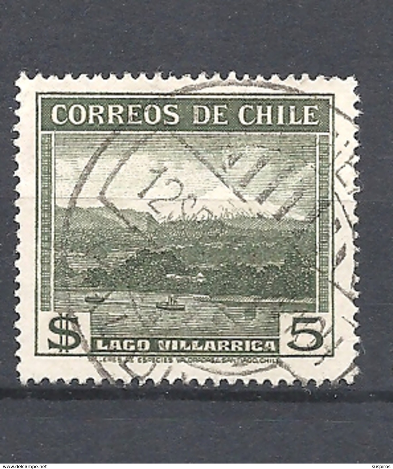 CHILE  1938 -1940 Local Motives LAGO VILLARRICA  LAKE  USED - Chile