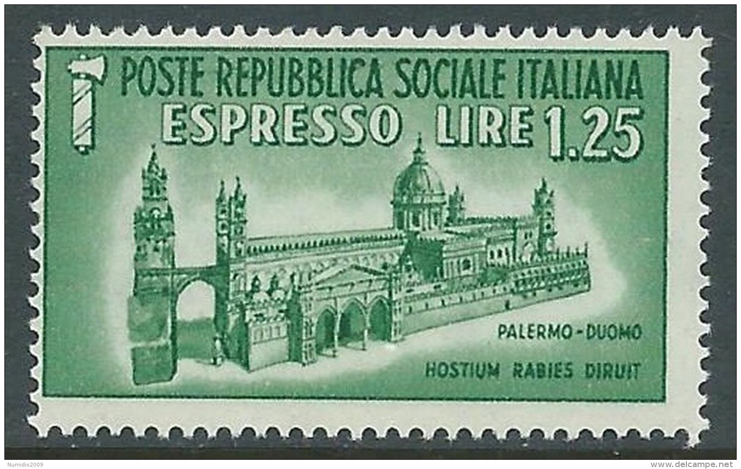 1944 RSI ESPRESSO DUOMO DI PALERMO 1,25 LIRE MNH ** - CZ39-3 - Eilsendung (Eilpost)