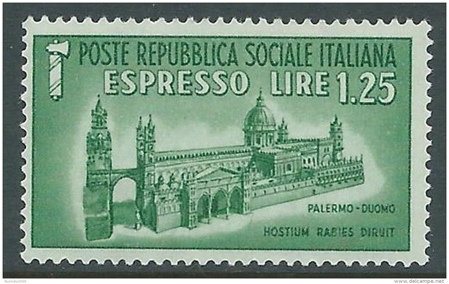 1944 RSI ESPRESSO DUOMO DI PALERMO 1,25 LIRE MNH ** - CZ39-4 - Posta Espresso