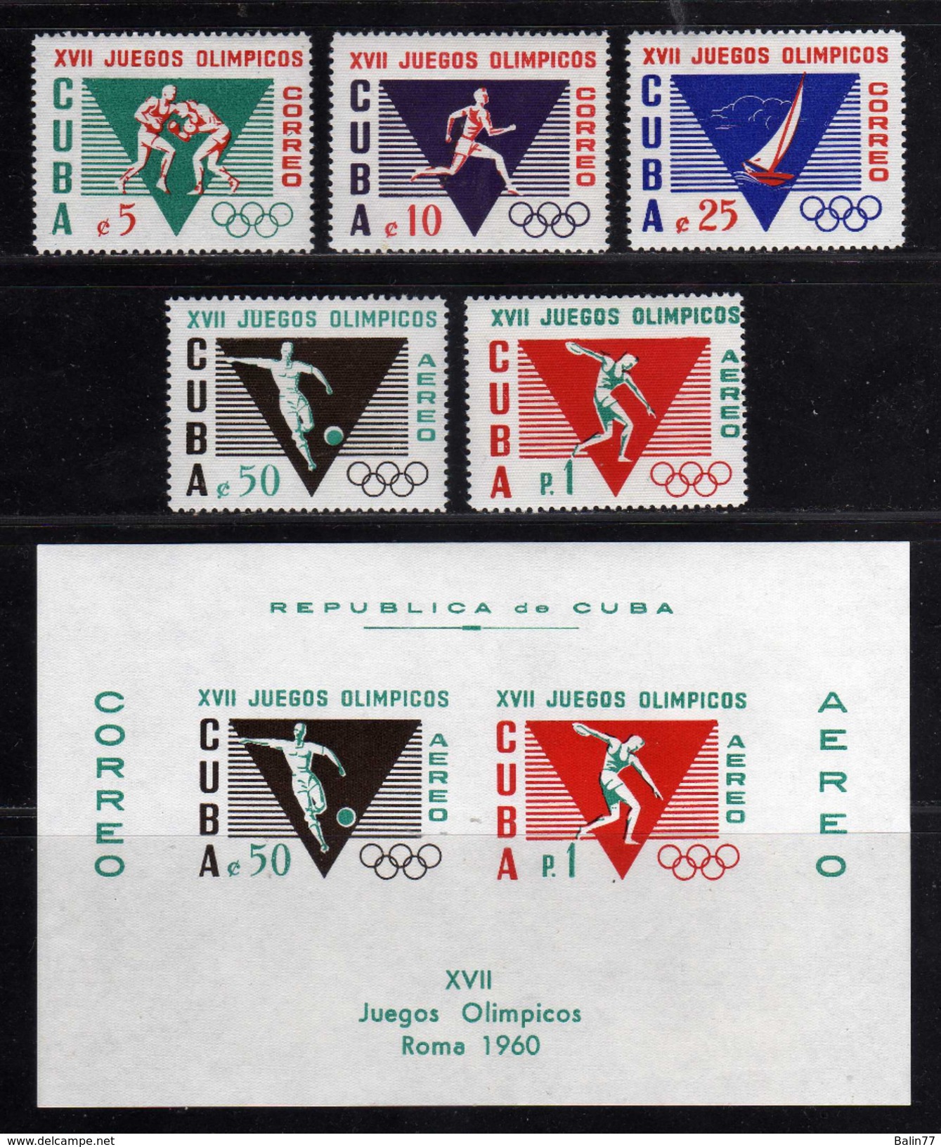 1960 - Cuba - 1960 J.J. Olympics - Issue By Lux Materiale Filatelico Of Milan - Vc. ++ De 150&euro; - MNH - 02 - Ete 1960: Rome