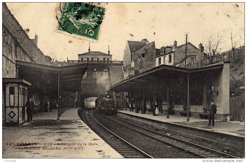 DPT 75 GARE DE MAISON BLANCHE Intérieur XIII ème Arrondissement - Gares - Avec Trains