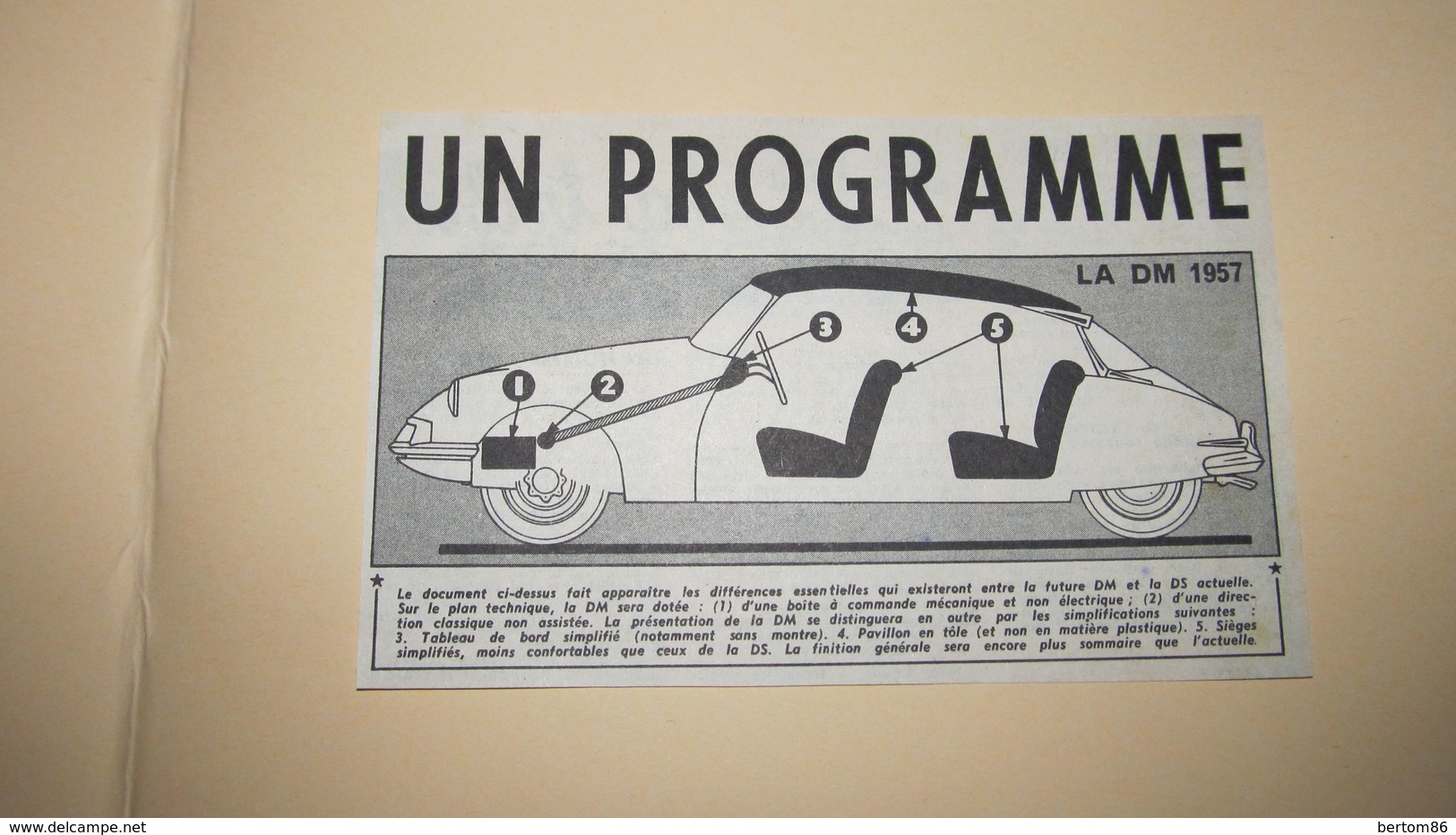 CITROËN - DS Et DM - LA DM 1957 UN PROGRAMME - PUBLICITE DE PRESSE DE 1956. - Publicités