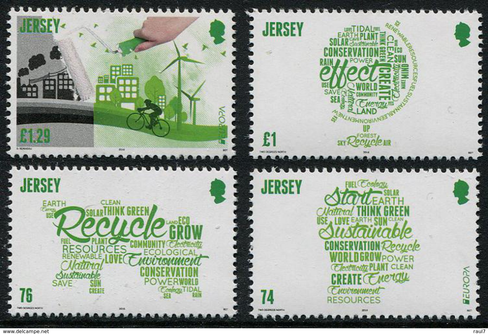 Europa 2016 - Jersey - Think Green - 4 Val Neufs // Mnh - 2016