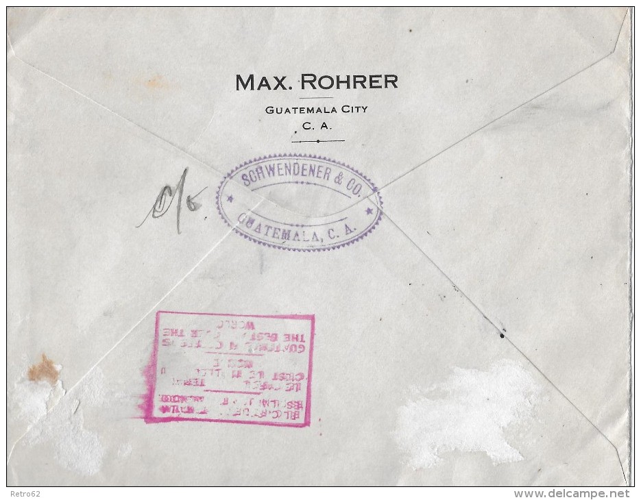 GUATEMALA - ST.GALLEN &#8594; Max Rohner Guatemala City An Schw.Bankgesellschaft St.Gallen 1927 - Guatemala