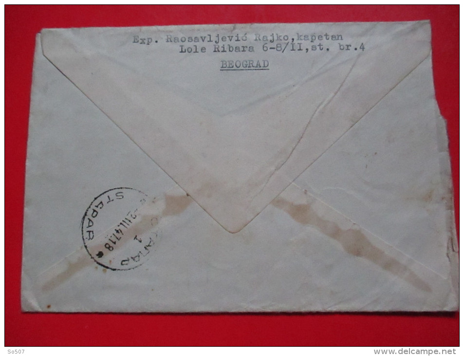 T9-Empty Recomended R, Franked Stamp, Covers, Envelope-Belgrade To Stapar,1947 Yugoslavia - Lettres & Documents