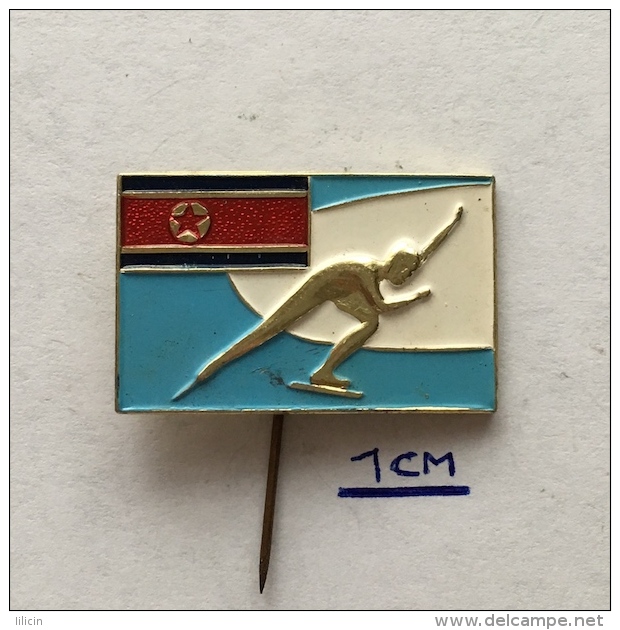 Badge (Pin) ZN003608 - Speed Ice Skating North Korea - Skating (Figure)