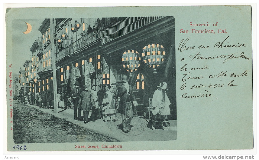 Chinese Community In San Francisco Chinatown Hold To Light Private Mailing Card 1902 Edit Hagelberg Printed In Berlin - China