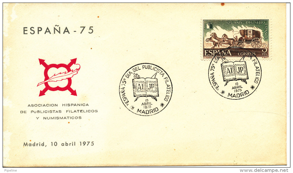 Spain Cover Madrid 10-4-1975 Espana - 75 With Cachet (Brown Stain On The Cover) - Lettres & Documents