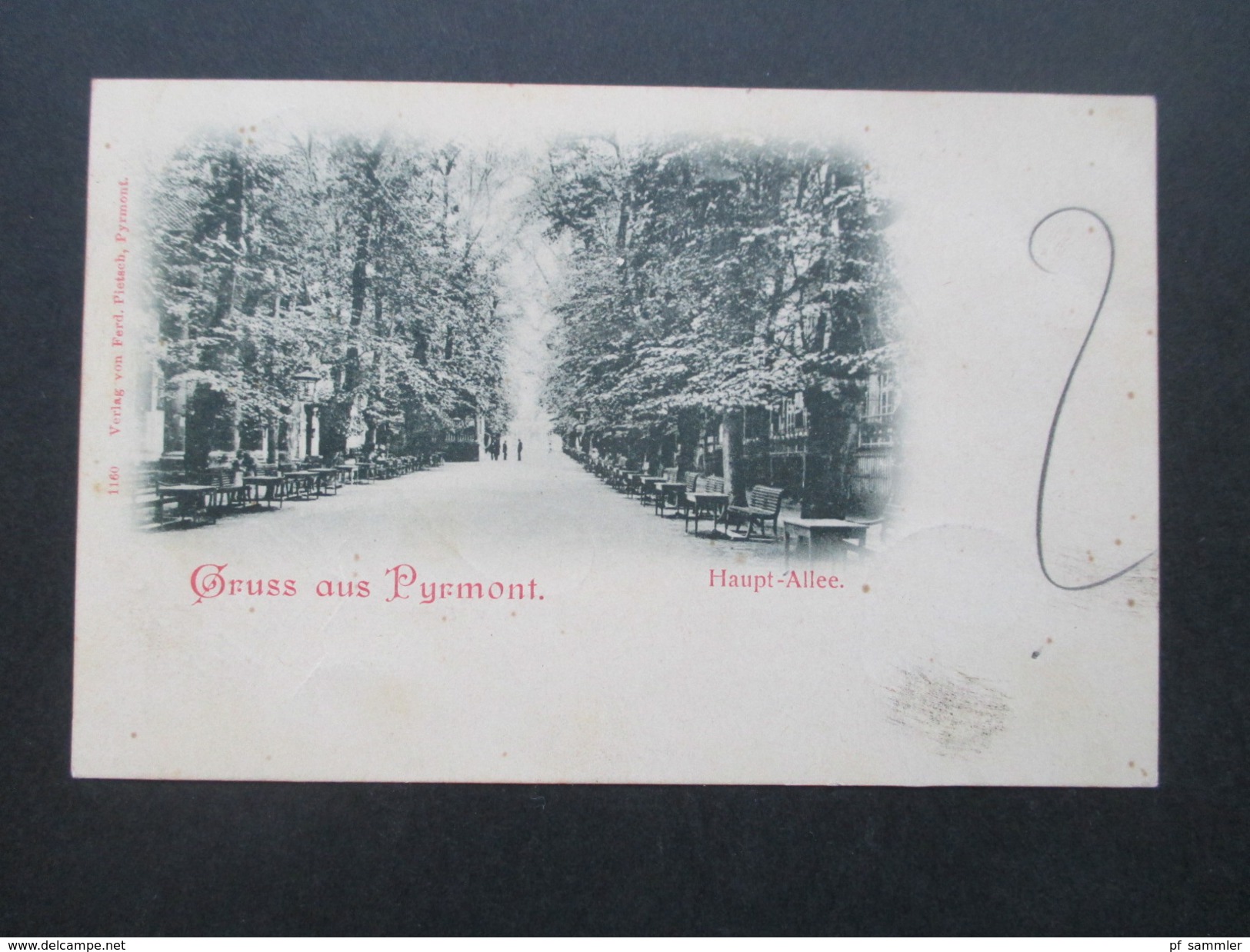 AK 1898 Gruss Aus Bad Pyrmont. Haupt Allee. Bahnpoststempel Halle (Saale) - Löhne Zug 526. Tolle Karte! - Bad Pyrmont