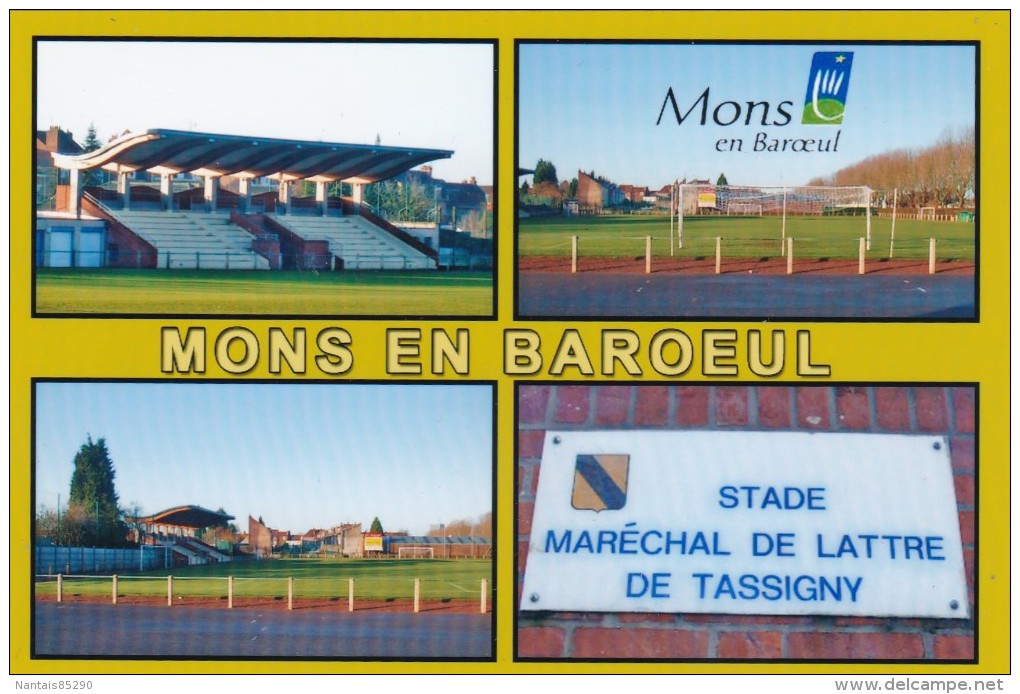 Carte Postale De Stade De Football De: MONS EN BAROEUL *59*  FRANCE  STADE  M. DE LATTRE DE TASSIGNY . Référence:DGC.71 - Fussball