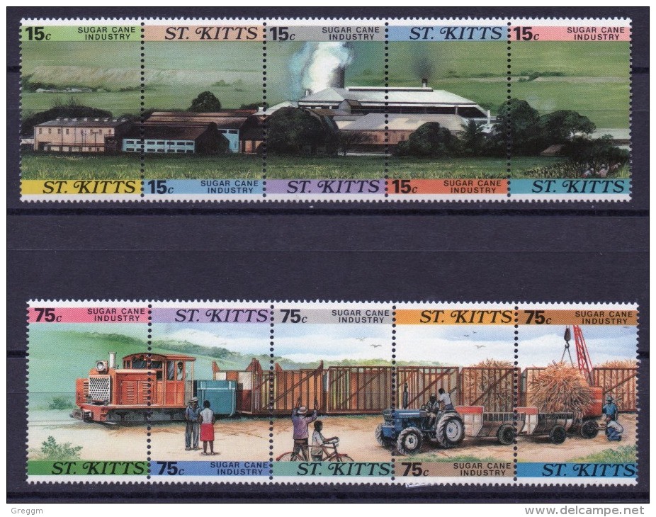 St Kitts Set Of Stamps Issued To Celebrate The Sugar Cane Industry. - St.Kitts And Nevis ( 1983-...)
