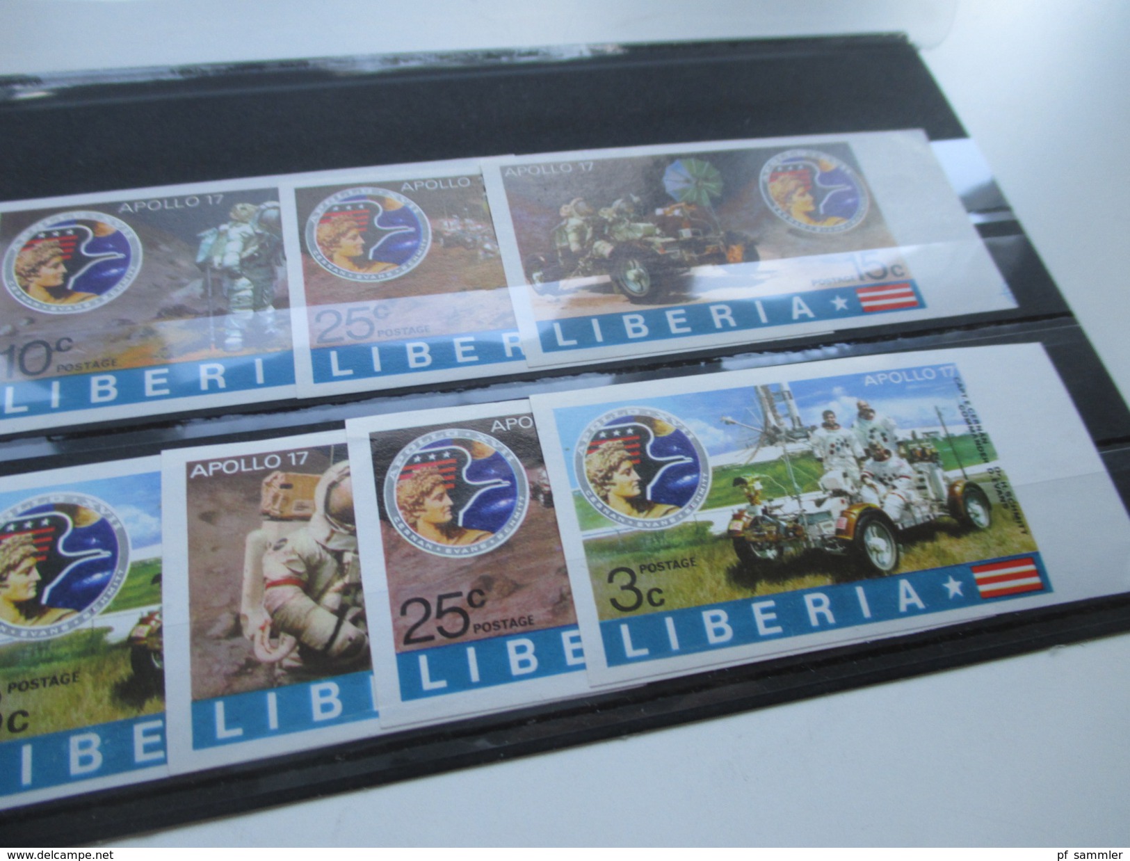 Liberia 1973 Apollo 17 Satz 7 Ungezähnte Marken! Raumfahrt. Postfrisch - Liberia