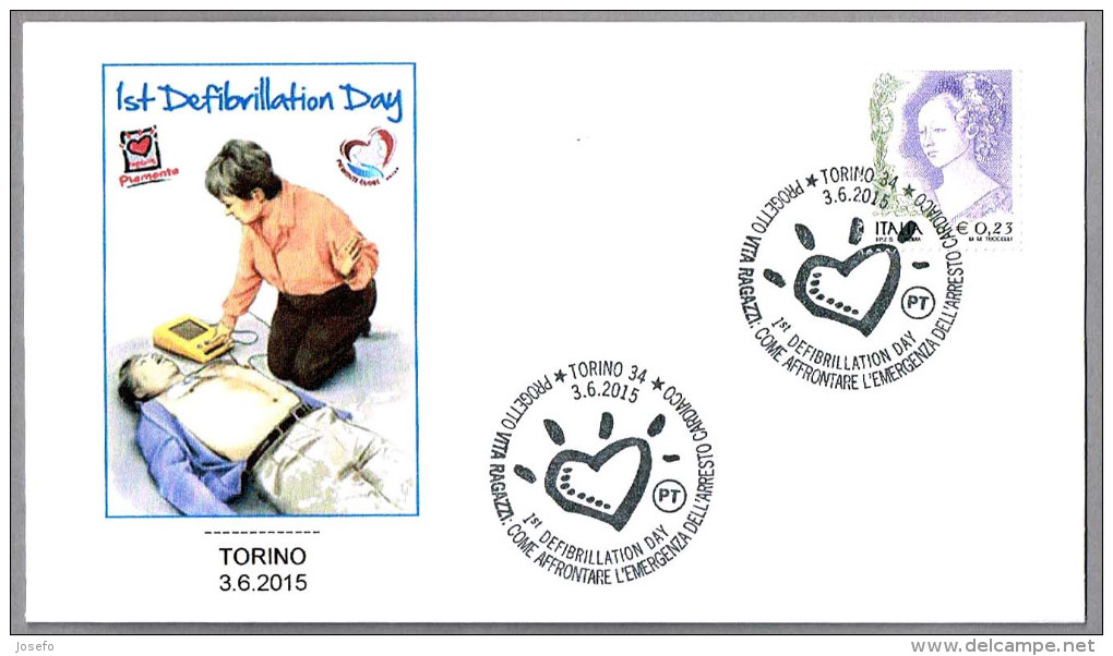 DIA DE LA DESFIBRILACION - 1st DEFIBRILLATION DAY. Corazon - Heart. Torino 2015 - Disease