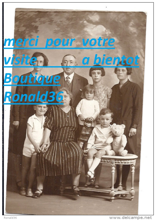 Cpp Père Sur Tabouret Poupée Ours ROCHER RENARD SOUCHARD VACHER ROUSSILLE Vierzon 18 Berry Ou Thilouze 37 ? - Genealogy