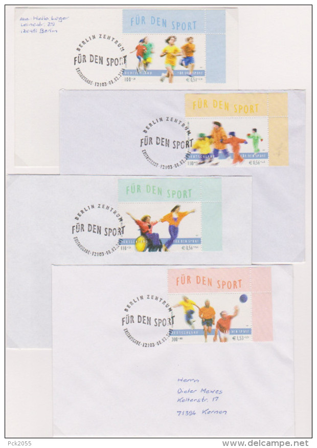 Bund FDC 2001 Nr.2165 -2168 Gelaufen Sporthilfe  ( D 3492 ) - 2001-2010