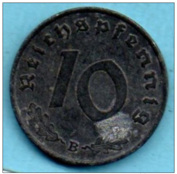 R7/ GERMANY  3° REICH   10  REICHS PFENNIG  1941 B - 10 Reichspfennig