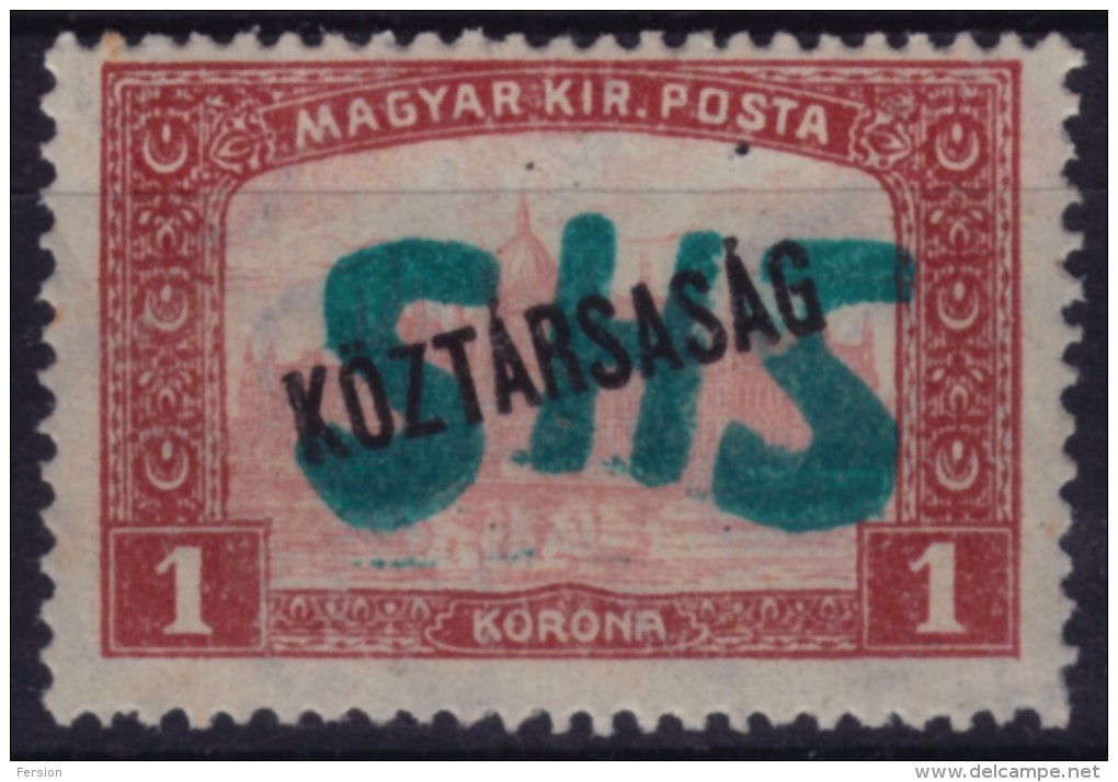 1919 - SHS Yugoslavia Croatia Hungary KuK / K.u.K - Belatinci Belatinc Belatincz / PARLIAMENT Republic 1K Overprint - Croatia