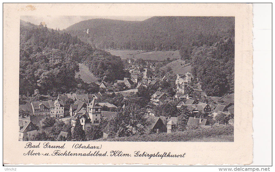 AK Bad Grund - Oberharz - Moor- Und Fichtennadelbad Klim. Gebirgsluftkurort - 1936 (25461) - Bad Grund