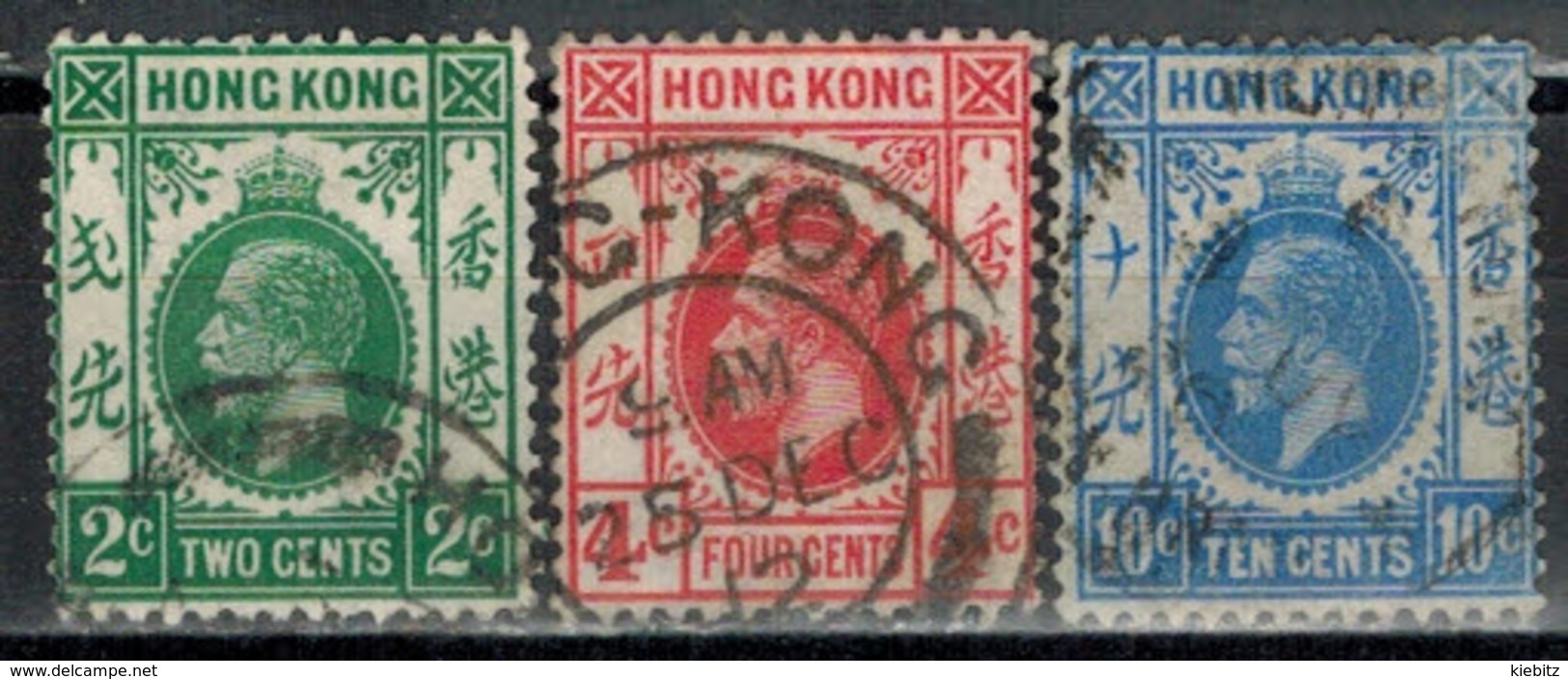 HONGKONG 1912 - MiNr: 99+100+103 Mit Wz: 3  Used - Gebraucht