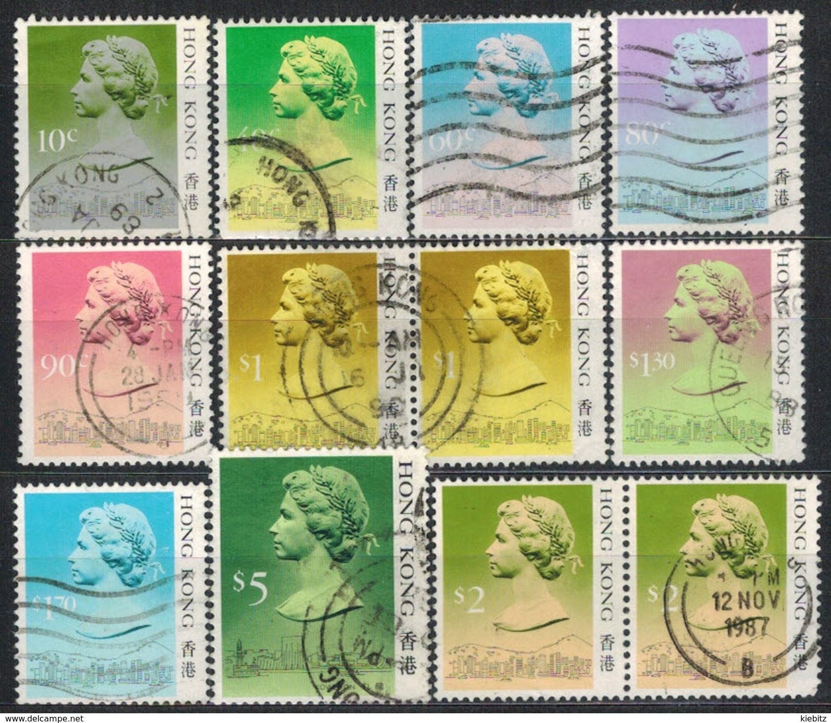 HONGKONG  1987 - MiNr: 507-521 Type I Lot 12x    Used - Gebraucht