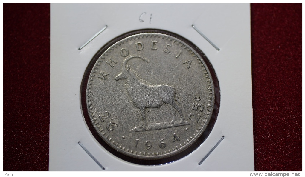 Rhodesia 2-1/2 Shillings = 25 Cents  1964 Km#4  (inv 00061) - Rhodesia