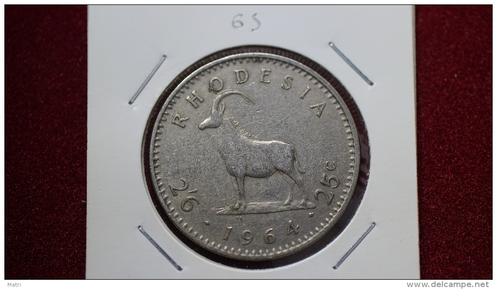 Rhodesia 2-1/2 Shillings = 25 Cents  1964 Km#4  (inv 00063) - Rhodésie