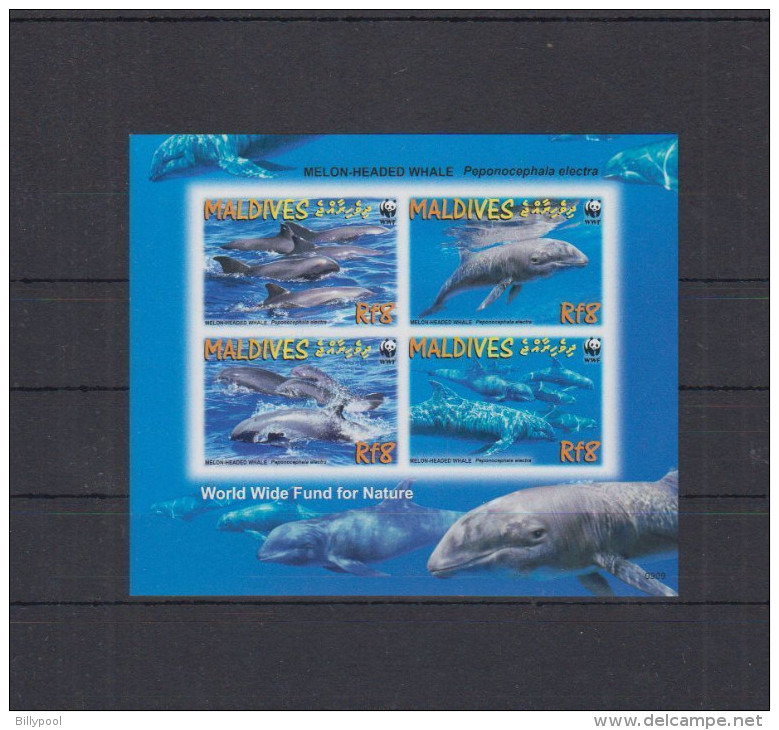 MALDIVES  2009  WWF Whales, Special SS  Imperf. Rare! - Altri & Non Classificati