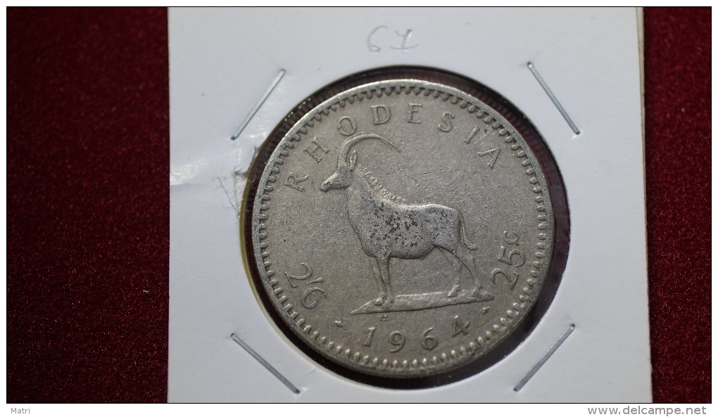Rhodesia 2-1/2 Shillings = 25 Cents  1964 Km#4 (inv 00067) - Rhodésie