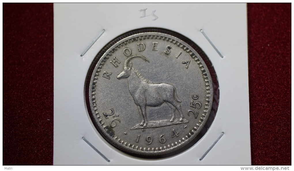 Rhodesia 2-1/2 Shillings = 25 Cents  1964 Km#4 (inv 00073) - Rhodésie