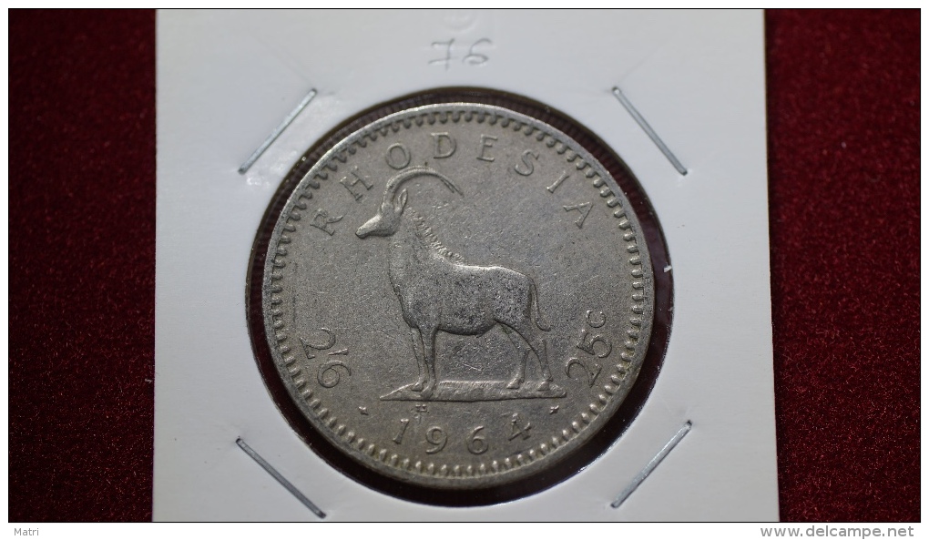 Rhodesia 2-1/2 Shillings = 25 Cents  1964 Km#4 (inv 00076) - Rhodesien