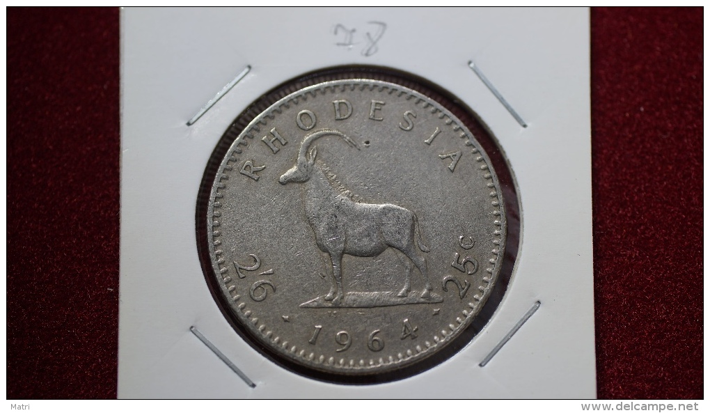 Rhodesia 2-1/2 Shillings = 25 Cents  1964 Km#4 (inv 00078) - Rhodésie