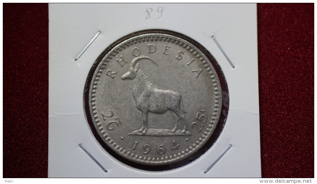 Rhodesia 2-1/2 Shillings = 25 Cents  1964 Km#4 (inv 00089) - Rhodesien