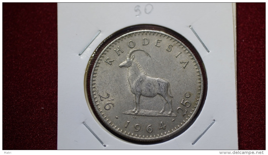 Rhodesia 2-1/2 Shillings = 25 Cents  1964 Km#4 (inv 00090) - Rhodésie