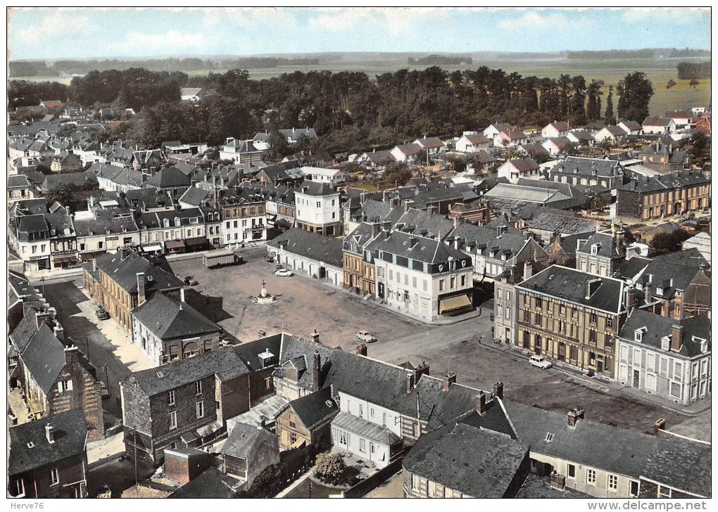 FAUVILLE EN CAUX - Place De La Mairie Et Vue Générale - CPSM Grand Format - Sonstige & Ohne Zuordnung