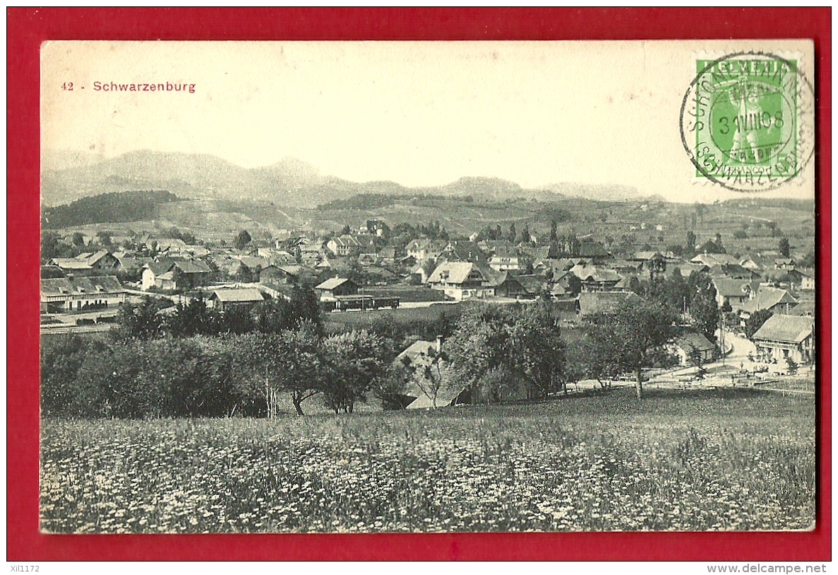 FIR-05  Schwarzenburg. Gelaufen In Schwarzenburg In 1908 - Schwarzenburg