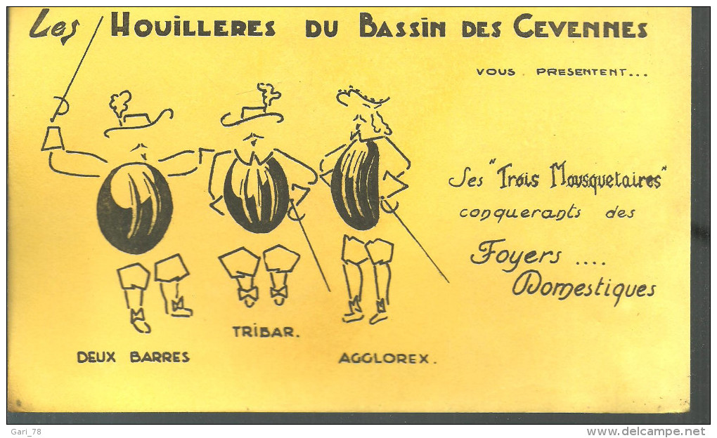 BUVARD LES HOUILLERES DU BASSIN DES CEVENNES Vous Présentent Ses "trois Mousquetaires" Conquérants Des Foyers - H