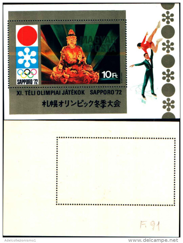 84335) Ungheria-1971- Giochi Olimpici Sapporro 72-BF-n.91- Nuovo- - Feuilles Complètes Et Multiples