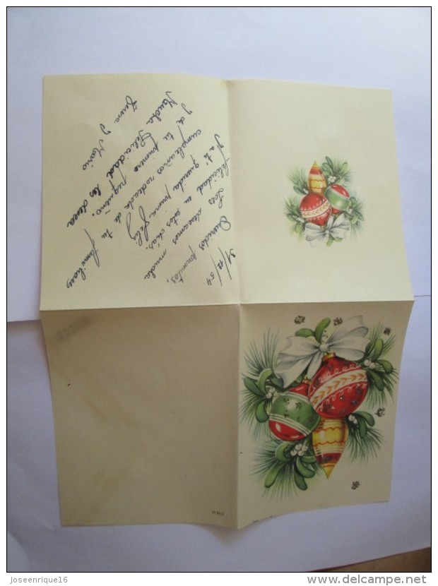 POSTAL DE NAVIDAD. CHRISTMAS CARD. Carte De Noël. 1954 - Autres & Non Classés