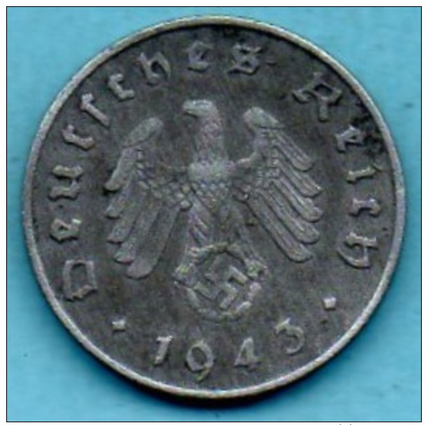 R7/ GERMANY  3° REICH   10  REICHS PFENNIG  1943 A - 10 Reichspfennig